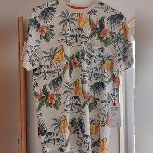 Alexander Julian Colours T-Shirt Hawaiian All-over Print Men's Size S  NWT